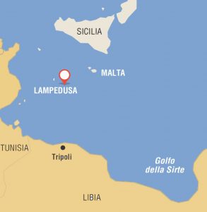 Cartina geografica di Lampedusa